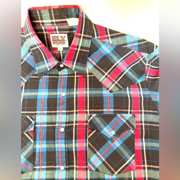 VINTAGE-Pearl Snap Western Shirt - Picture 4 of 8